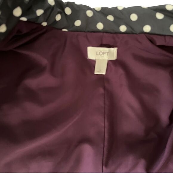 LOFT gray/white polka dot zip front vest, size L - Picture 7 of 7